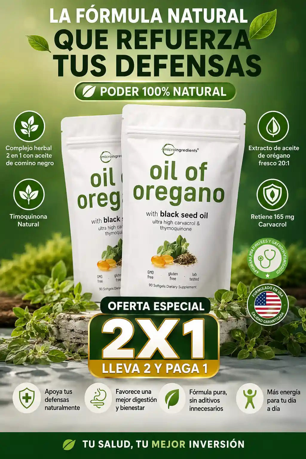 Original oil of oregano — desinflama y equilibra tu digestión en solo 15 días.