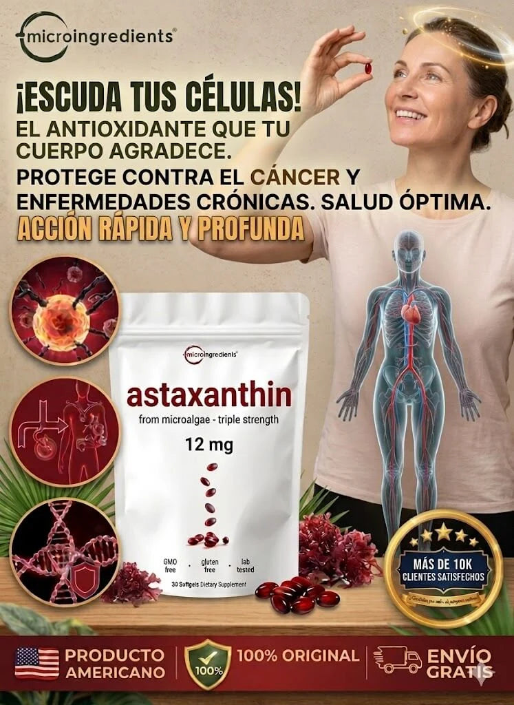Astaxantina - Despierta tu potencial celular - el escudo antioxidante que tu cuerpo necesita