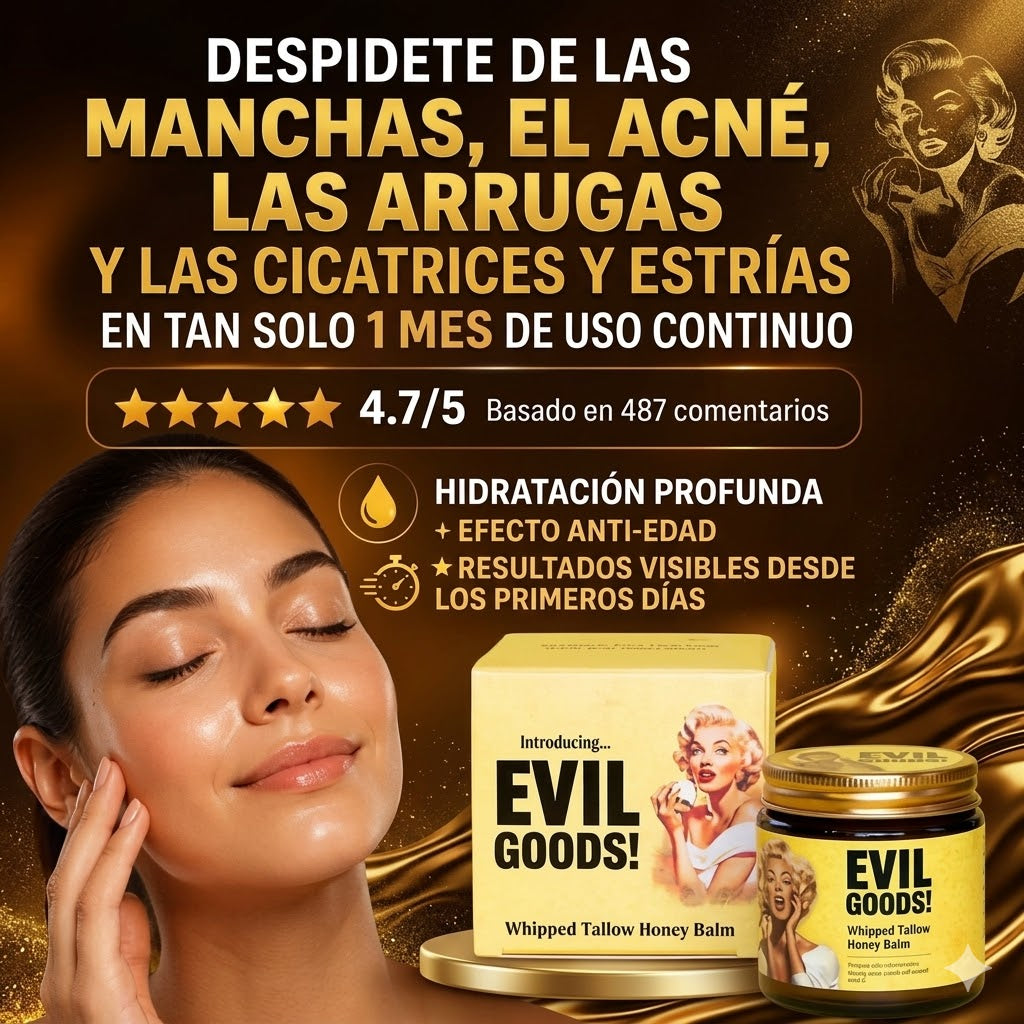 EVIL GOODS - el sebo de res que desvanece manchas, acné, arrugas y estrías