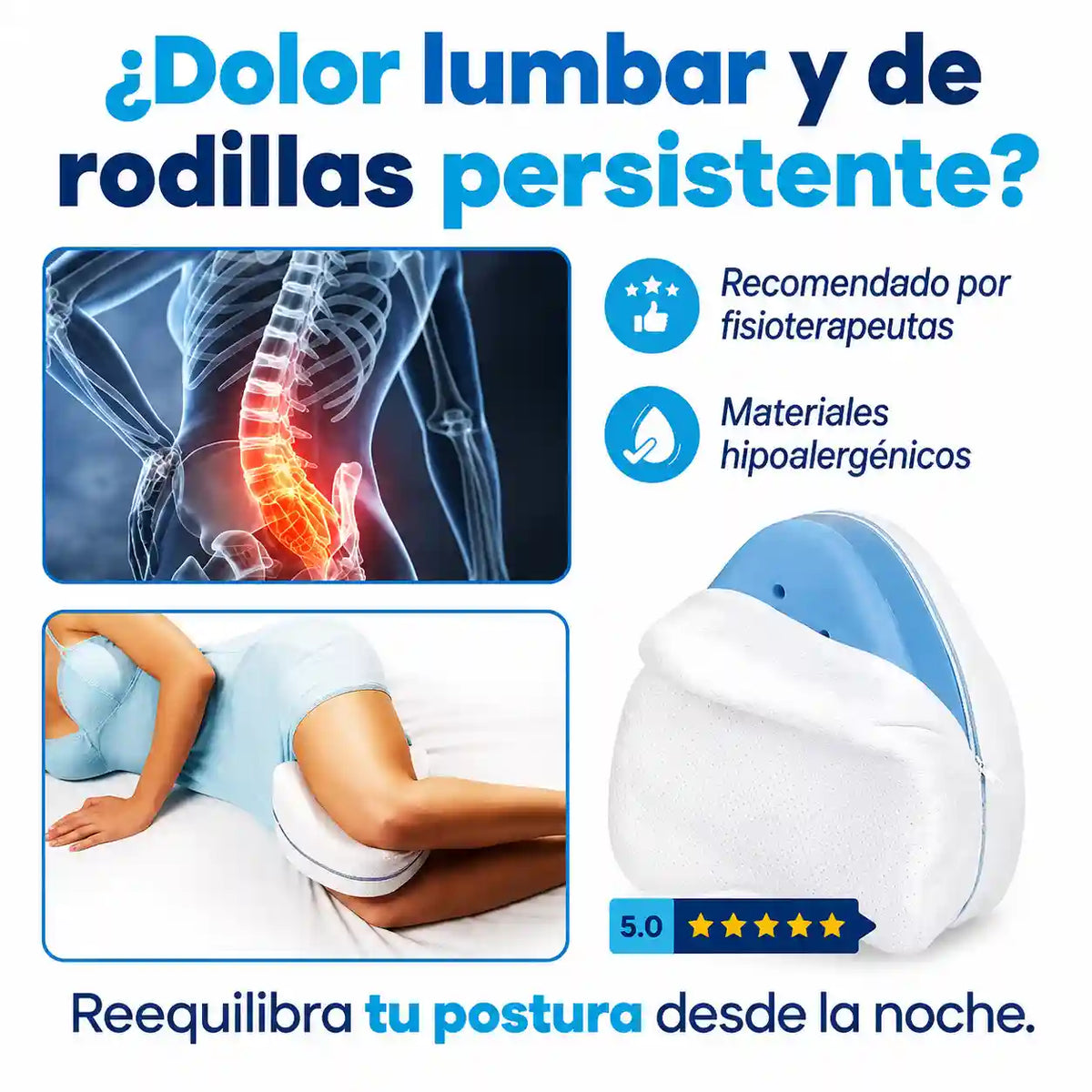 AlineaSleep™ Alinea tu columna para un descanso más cómodo