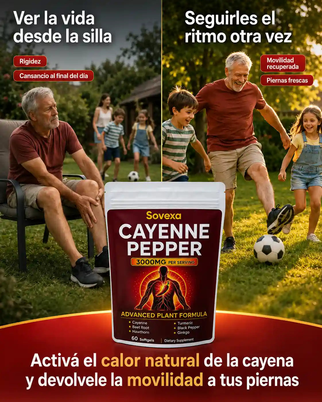 Sovexa Cayenne Pepper – Suplemento Botánico para Circulación Saludable (60 Cápsulas)