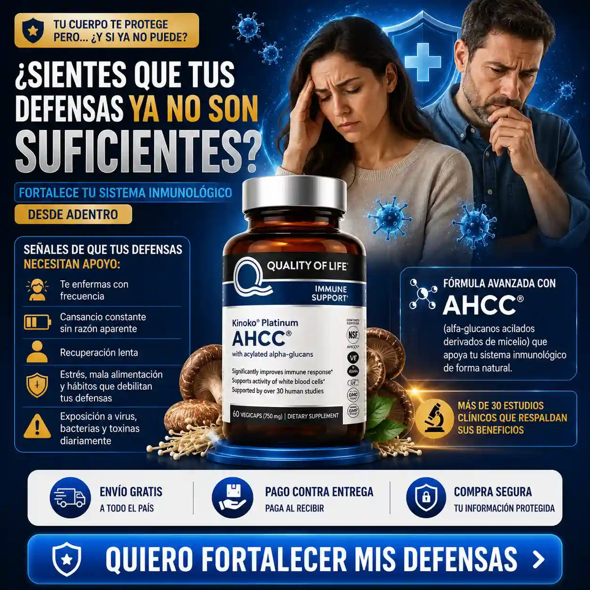 AHCC® Kinoko Platinum – Fórmula Avanzada de Apoyo Inmune y Cuidado