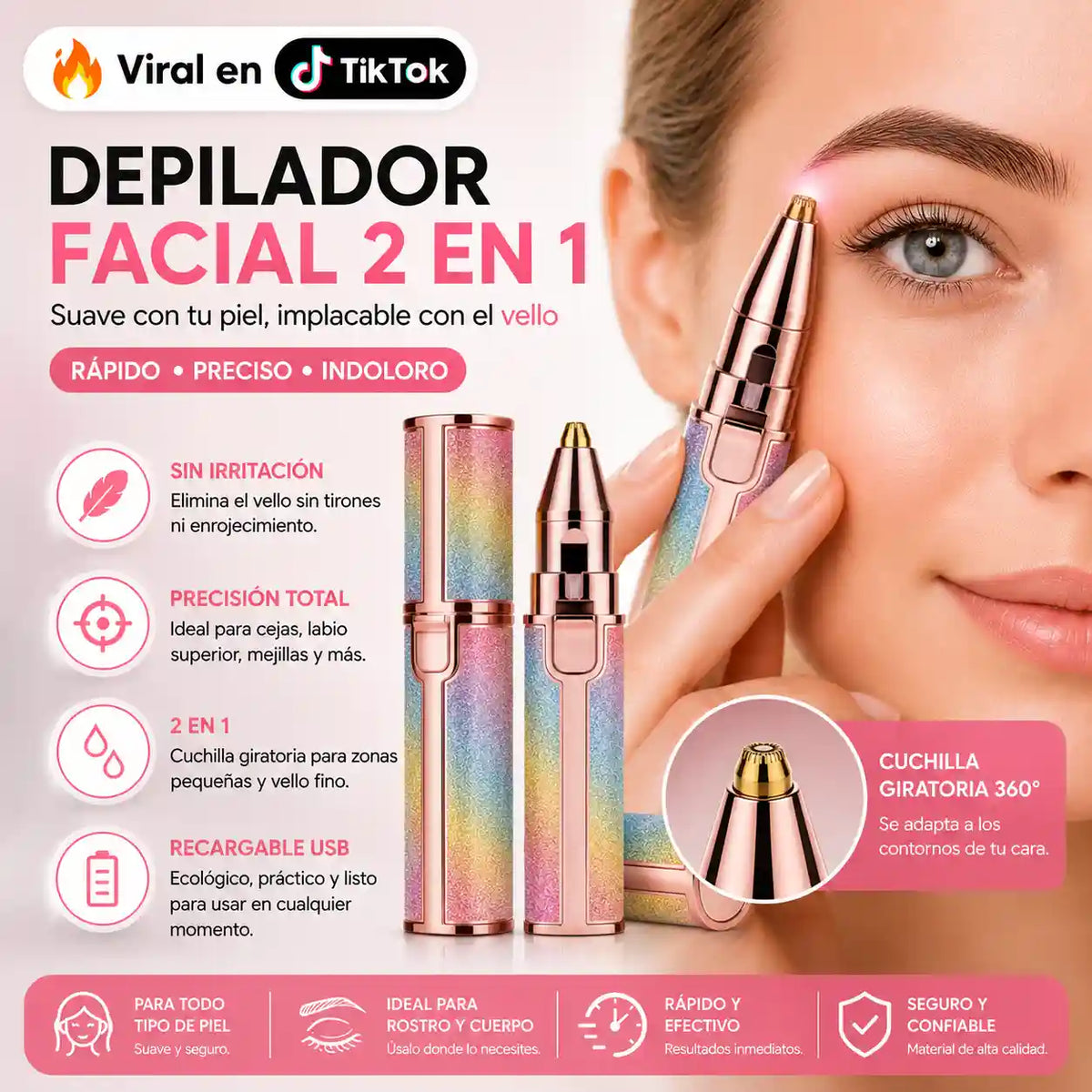 Depilador Facial 2 en 1 Flawless®