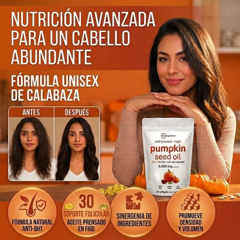 Pumpkin Seed Oil: La nutrición natural para fortalecer el cabello y recuperar su volumen
