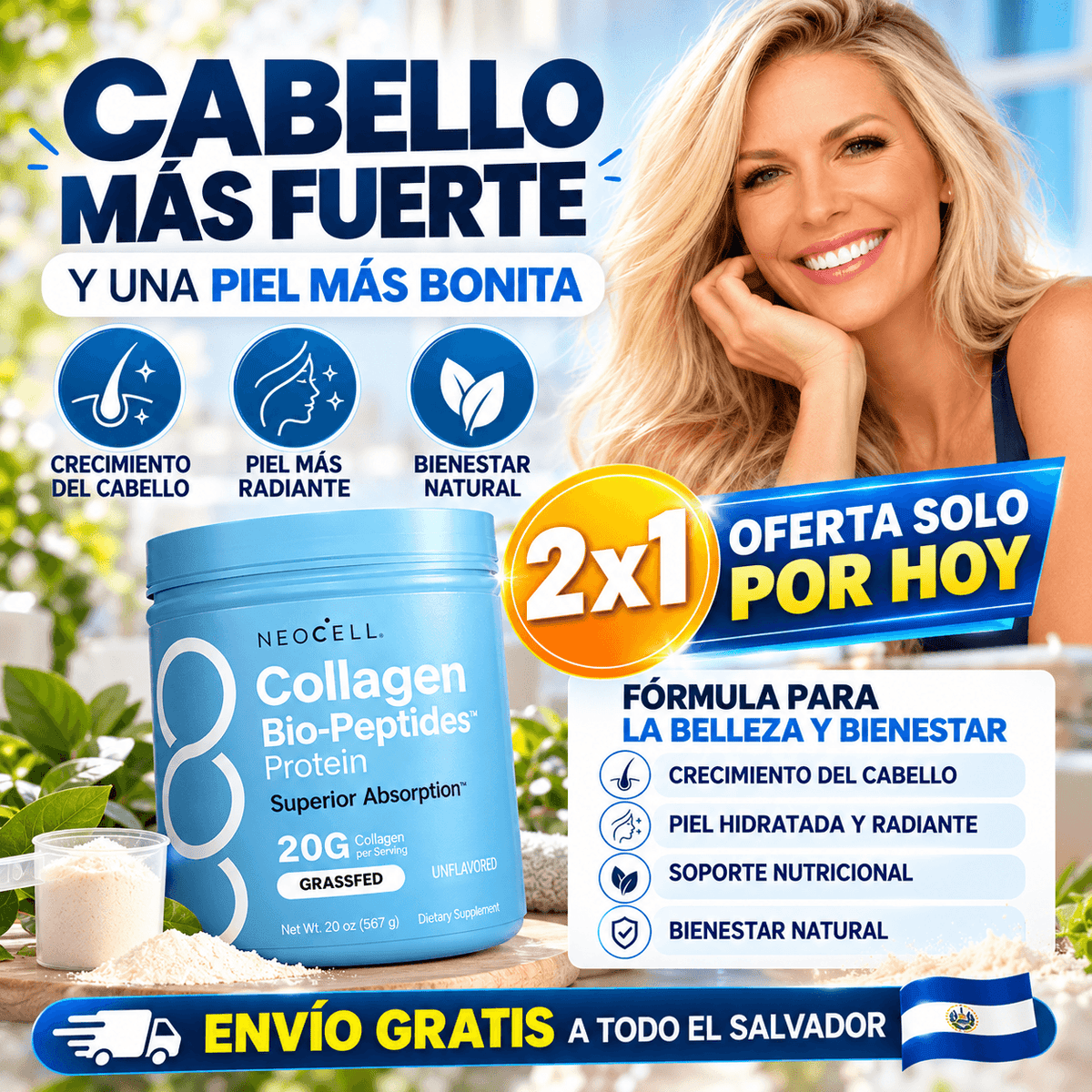 PROMO 2x1 | NeoCell® Collagen – Piel Firme y Cabello Fuerte