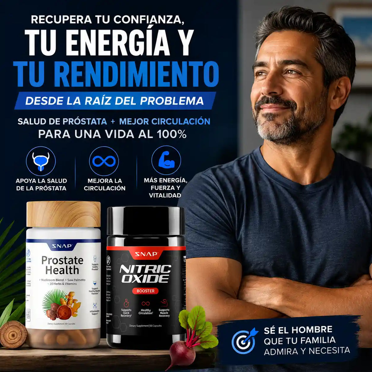 Prostate &amp; Nitric Oxide – Apoyo completo para tu energía, y salud prostática
