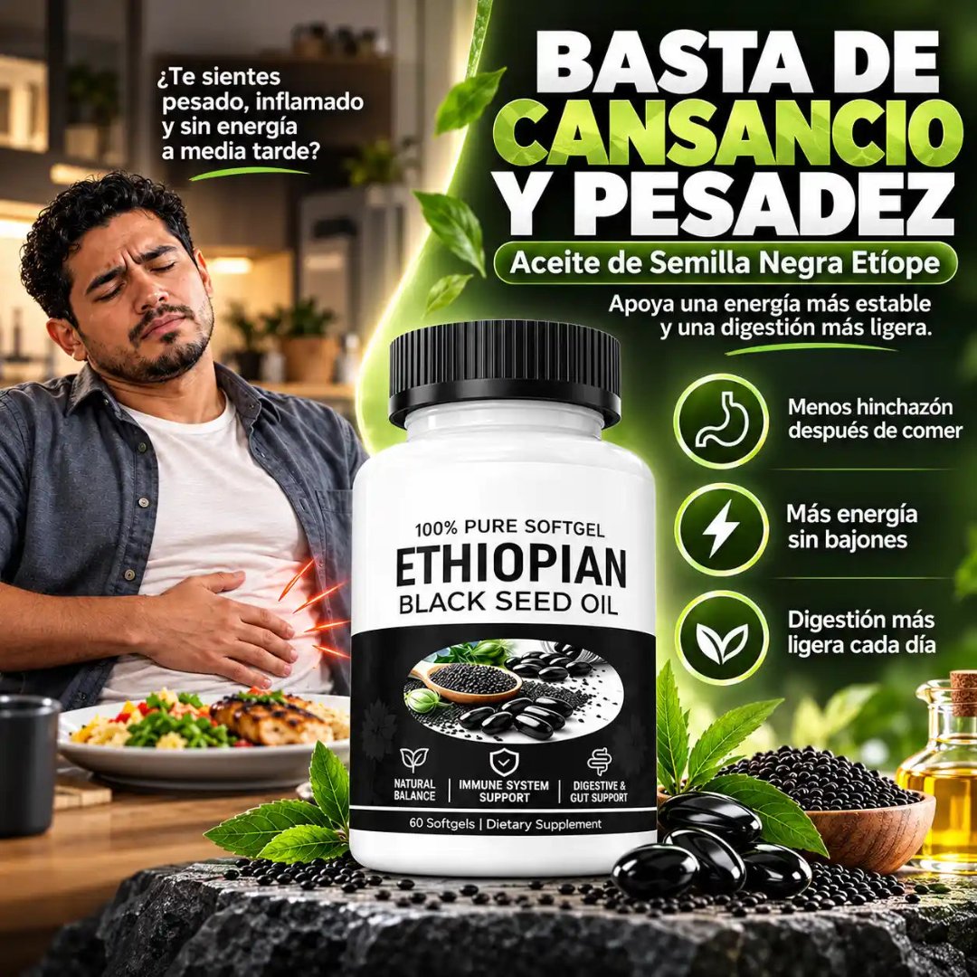 Basta de Cansancio y Pesadez: Aceite de Semilla Negra Etíope · Portada