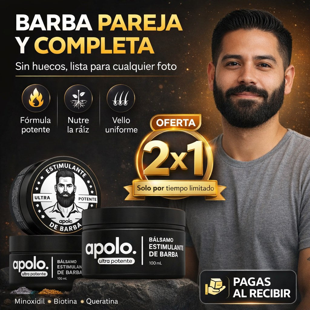 Apolo: Adiós a los Huecos en tu Barba · Oferta 2x1