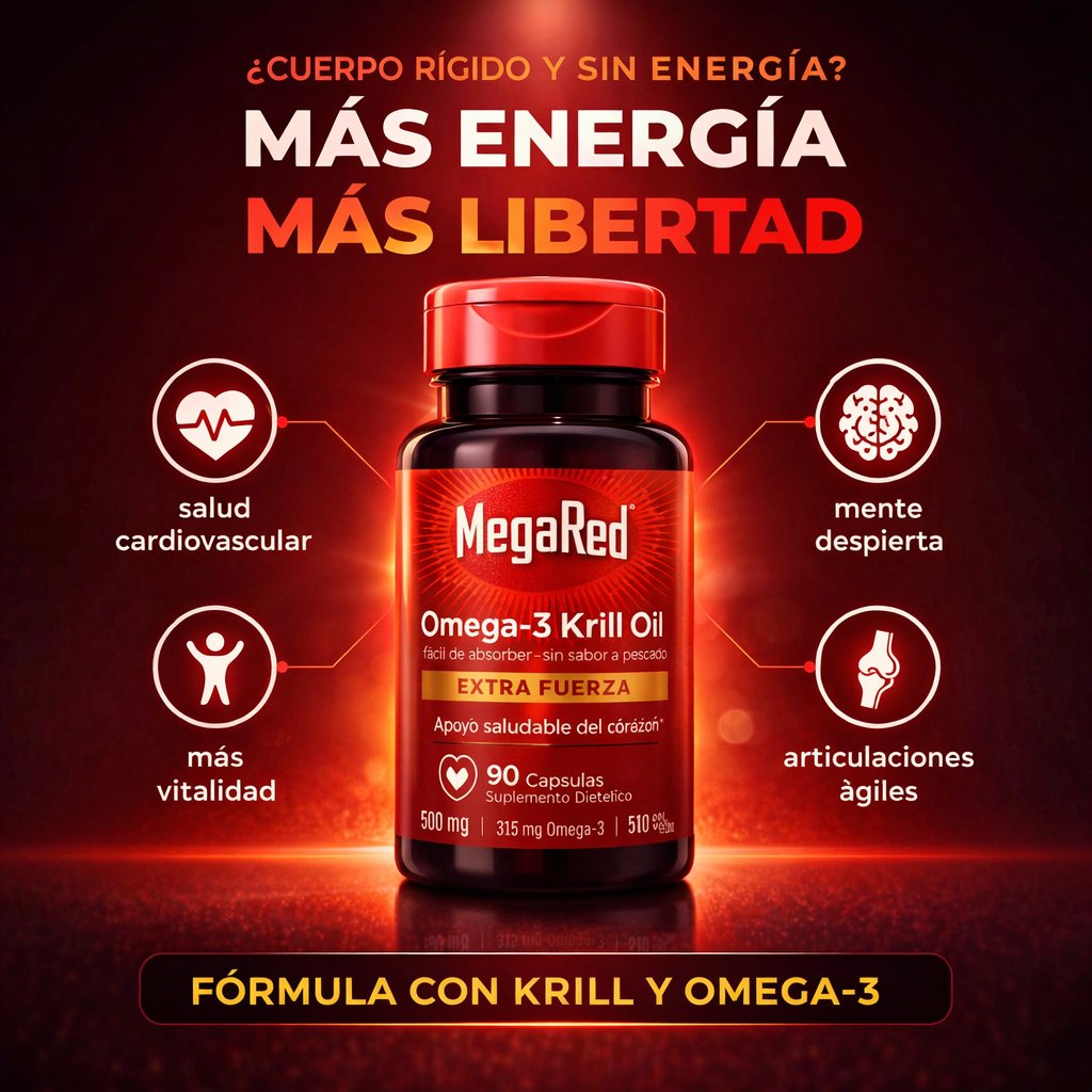 MegaRed Omega-3 Krill Alivio para la Rigidez y el Cansancio · Portada