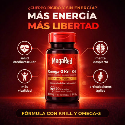 MegaRed Omega-3 Krill Alivio para la Rigidez y el Cansancio · Portada