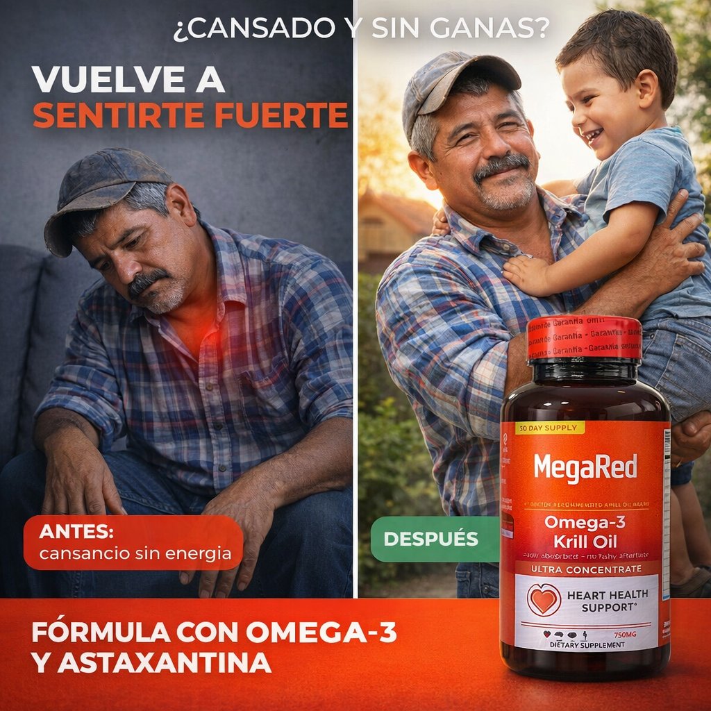 MegaRed Omega-3: Energía y Vitalidad Como a los 20 · Portada