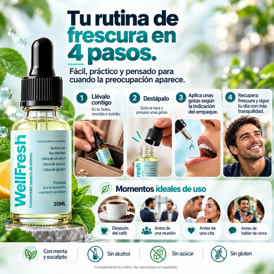 WellFresh: Cuando Nada Calma tu Mal Aliento que Siempre Vuelve · Beneficio 2